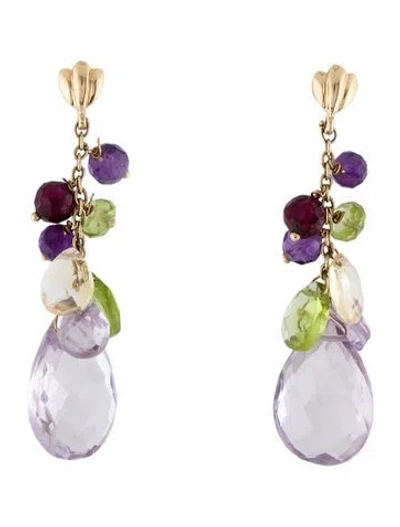 Pre-owned Earrings 14k Multistone Drop