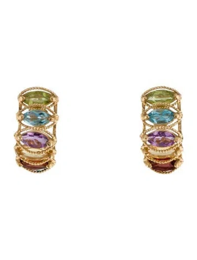 Pre-owned Earrings 14k Multistone Stud