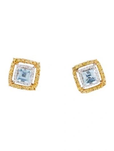 Pre-owned Earrings 14k Multi-stone Studs