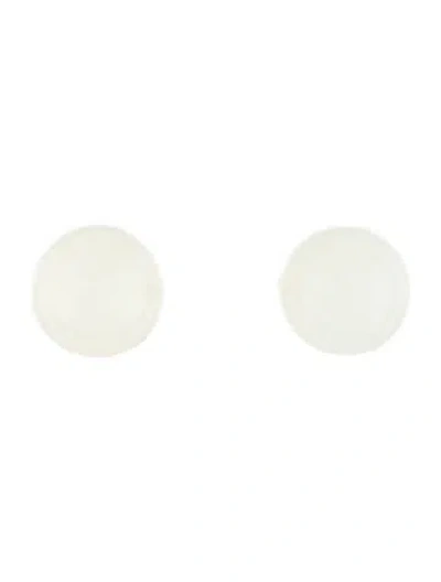 Pre-owned Earrings 14k Nephrite Stud  In Gold
