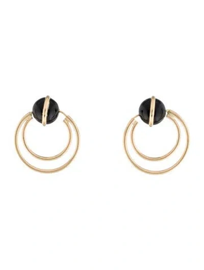 Pre-owned Earrings 14k Onyx Drop  In Multi
