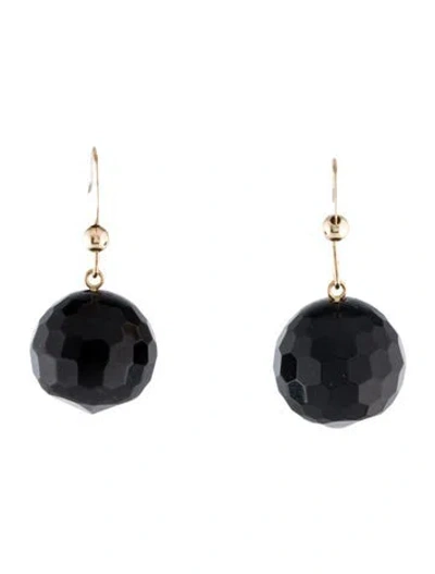 Pre-owned Earrings 14k Onyx Drop  In Multi