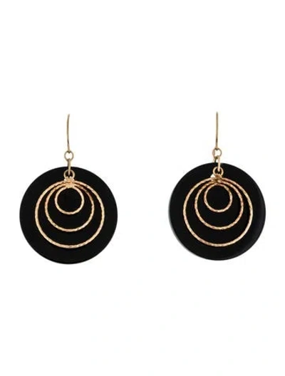 Pre-owned Earrings 14k Onyx Drop  In Multi