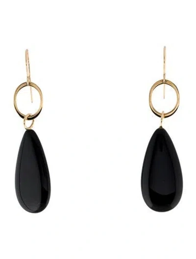 Pre-owned Earrings 14k Onyx Drop  In Multi