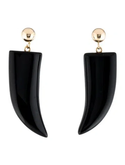 Pre-owned Earrings 14k Onyx Drop  In Multi