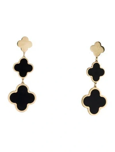 Pre-owned Earrings 14k Onyx Drop  In Multi