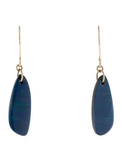 Pre-owned Earrings 14k Opal Doublet Drop  In Multi