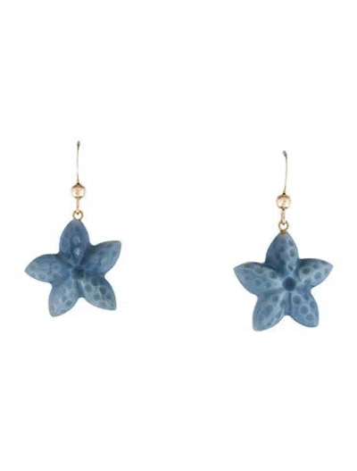 Pre-owned Earrings 14k Opal Floral Drop  In Multi