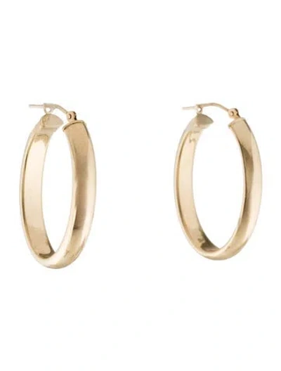 Pre-owned Earrings 14k Oval Hoop  In Multi