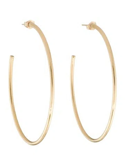 Pre-owned Earrings 14k Oval Hoop  In Multi