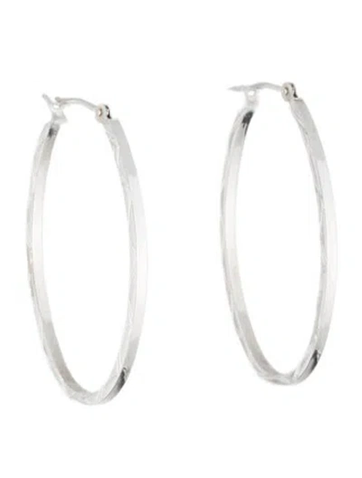 Pre-owned Earrings 14k Oval Hoop  In Multi