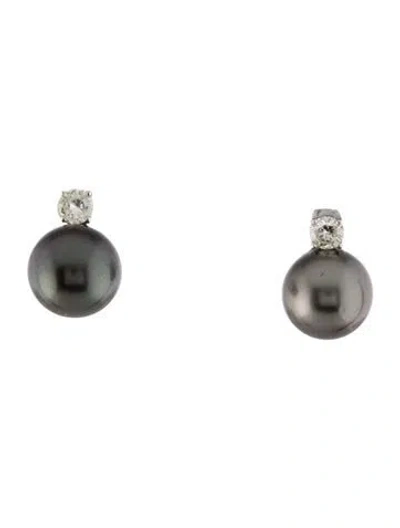 Pre-owned Earrings 14k Pearl & Diamond Earclip  In Multi