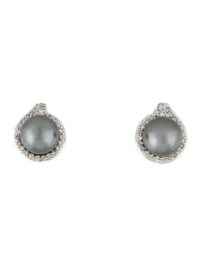 Pre-owned Earrings 14k Pearl & Diamond Earclip  In Multi