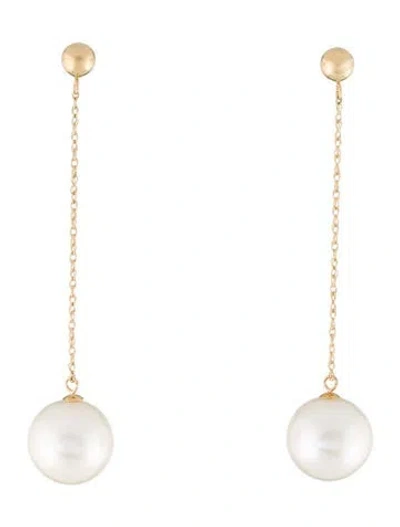 Pre-owned Earrings 14k Pearl Chain Drop  In Multi