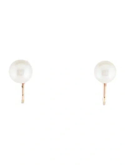 Pre-owned Earrings 14k Pearl Clip-on  In Multi
