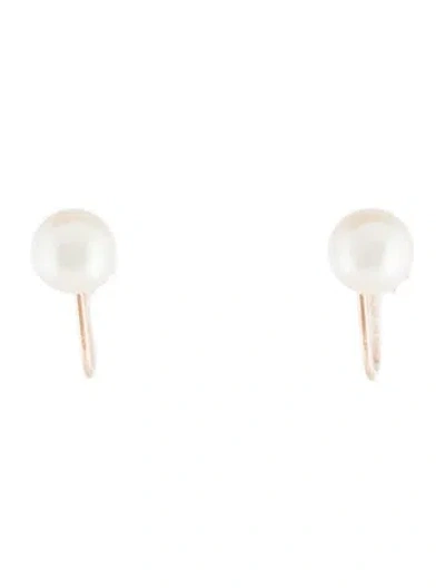 Pre-owned Earrings 14k Pearl Clip-on  In Multi