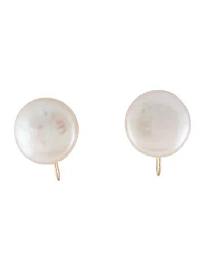Pre-owned Earrings 14k Pearl Clip-on Screwback  In Multi