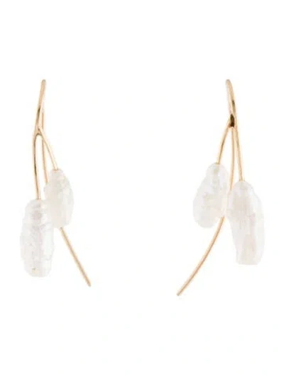 Pre-owned Earrings 14k Pearl Drop  In Multi