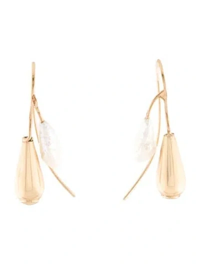 Pre-owned Earrings 14k Pearl Drop  In Multi