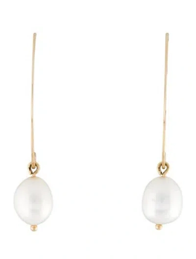 Pre-owned Earrings 14k Pearl Drop  In Multi