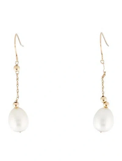 Pre-owned Earrings 14k Pearl Drop  In Multi