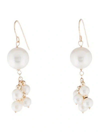 Pre-owned Earrings 14k Pearl Drop  In Multi