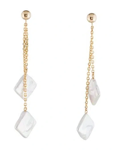Pre-owned Earrings 14k Pearl Drop  In Multi