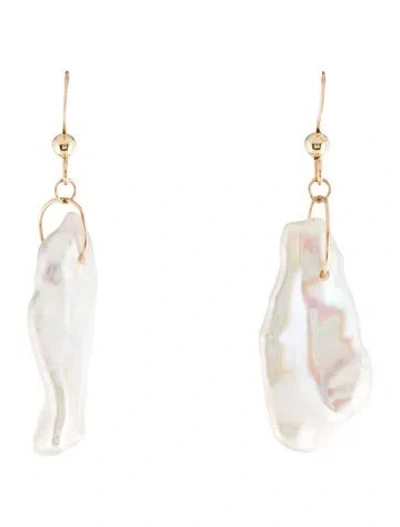 Pre-owned Earrings 14k Pearl Drop  In Multi