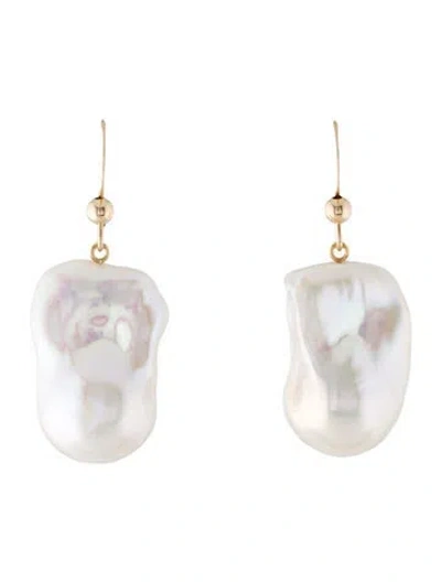 Pre-owned Earrings 14k Pearl Drop  In Multi