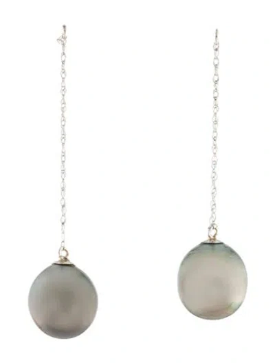 Pre-owned Earrings 14k Pearl Drop  In Multi