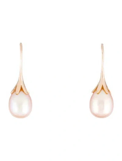 Pre-owned Earrings 14k Pearl Drop  In Multi