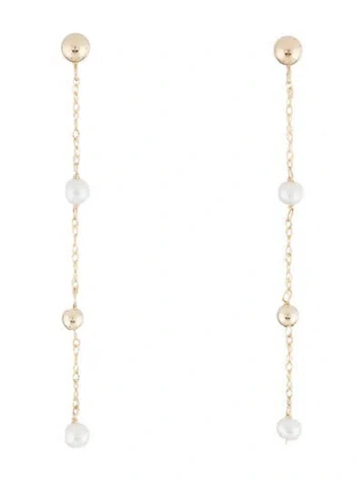 Pre-owned Earrings 14k Pearl Drop  In Multi