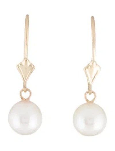 Pre-owned Earrings 14k Pearl Drop  In Multi