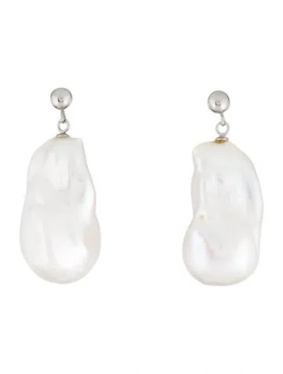 Pre-owned Earrings 14k Pearl Drop  In Multi