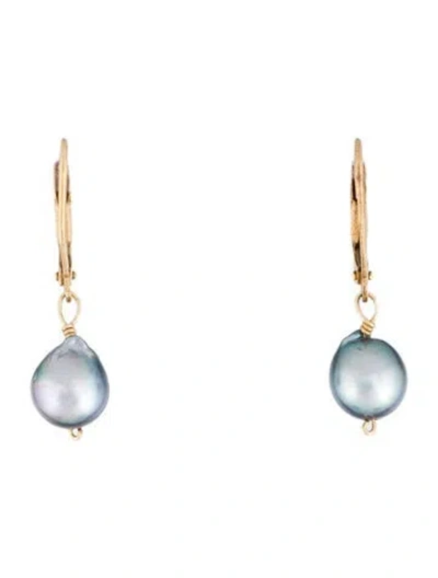 Pre-owned Earrings 14k Pearl Drop  In Multi