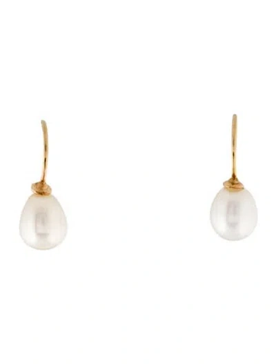 Pre-owned Earrings 14k Pearl Drop  In Multi