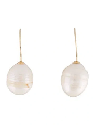 Pre-owned Earrings 14k Pearl Drop  In Multi
