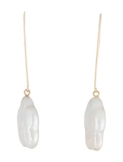 Pre-owned Earrings 14k Pearl Drop  In Multi