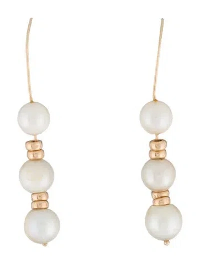 Pre-owned Earrings 14k Pearl Drop  In Multi