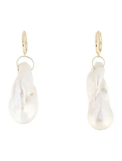 Pre-owned Earrings 14k Pearl Drop  In Multi