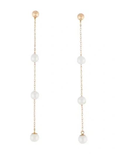 Pre-owned Earrings 14k Pearl Drop  In Multi