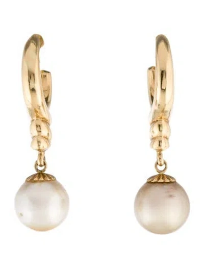 Pre-owned Earrings 14k Pearl Drop  In Multi