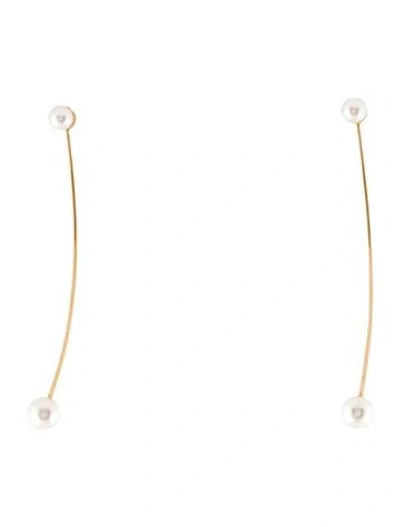 Pre-owned Earrings 14k Pearl Drop  In Multi