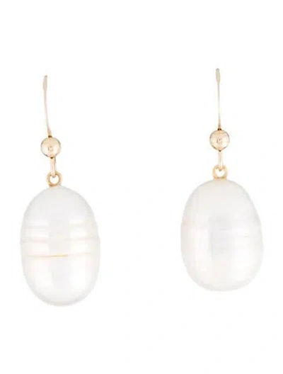 Pre-owned Earrings 14k Pearl Drop  In Multi