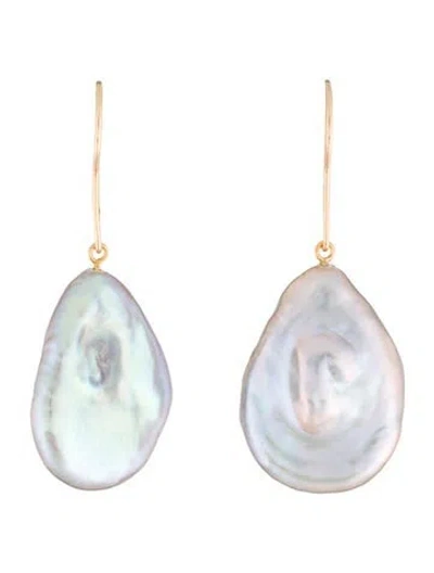 Pre-owned Earrings 14k Pearl Drop  In Multi