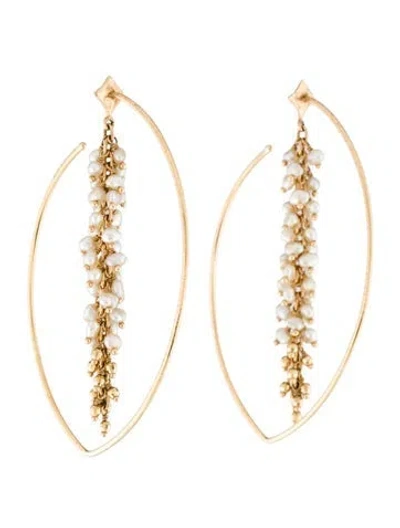 Pre-owned Earrings 14k Pearl Drop  In Multi