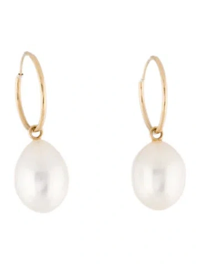 Pre-owned Earrings 14k Pearl Drop  In Multi