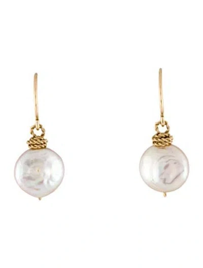 Pre-owned Earrings 14k Pearl Drop  In Multi
