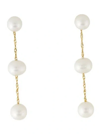Pre-owned Earrings 14k Pearl Drop  In Multi