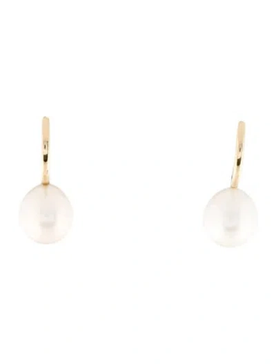 Pre-owned Earrings 14k Pearl Drop  In Multi